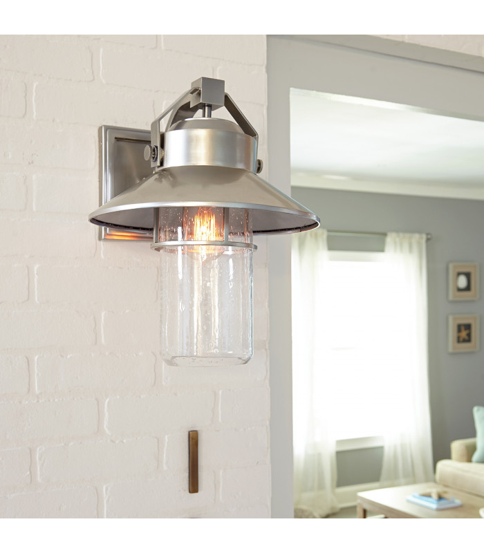 Boynton 1 Ligth Small Outdoor Wall Lantern Painted Brushed Steel IP44-4