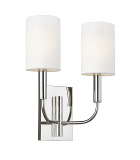 Brianna 2 Light Wall Light Polished Nickel E14-1