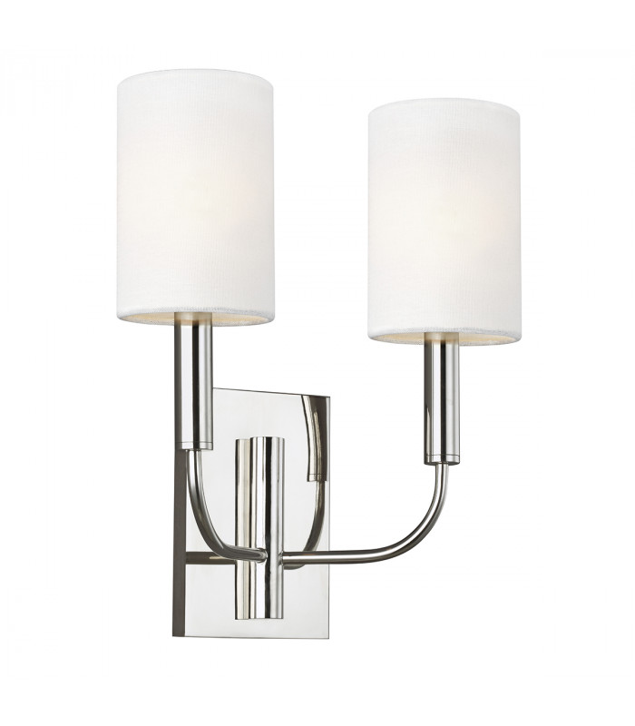 Brianna 2 Light Wall Light Polished Nickel E14-1