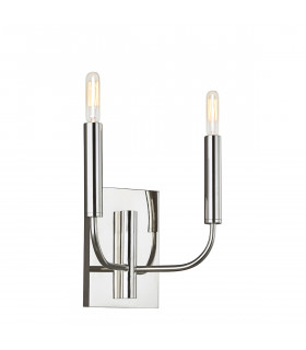Brianna 2 Light Wall Light Polished Nickel E14-2
