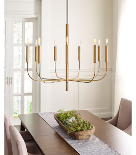 Brianna 9 Light Chandelier Burnished Brass E14-2