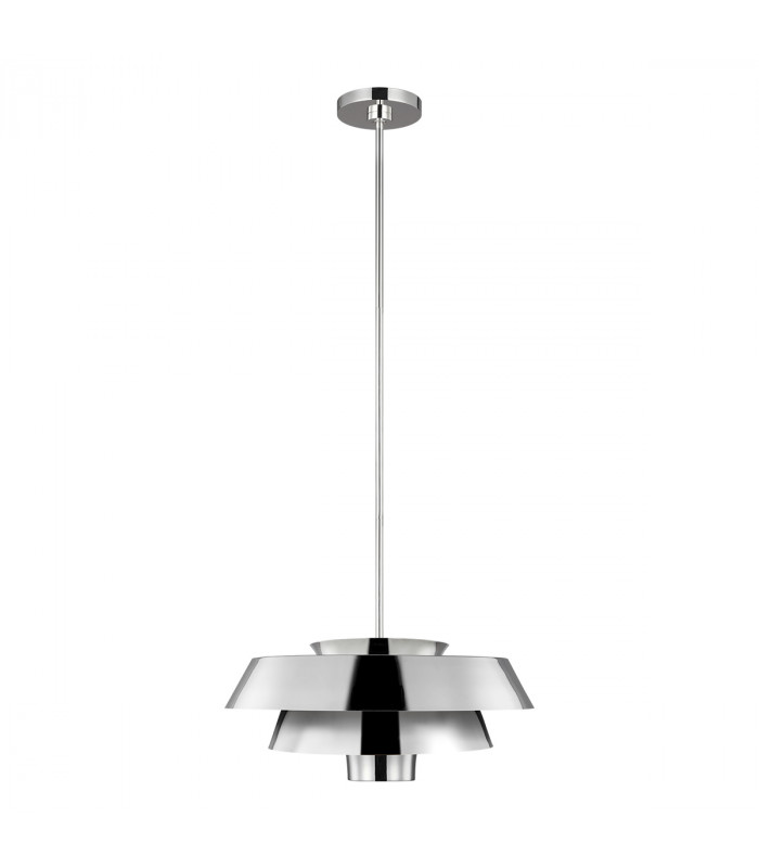 Brisbin 1 Light Pendant Polished Nickel E27-1