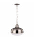 Cadence 2 Light Dome Ceiling Pendant Polished Nickel Brushed Steel E27
