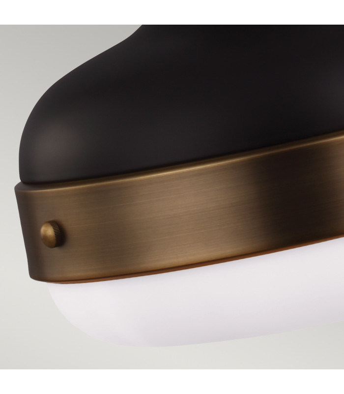 Cadence 2 Light Dome Ceiling Pendant Antique Brass Black E27-4