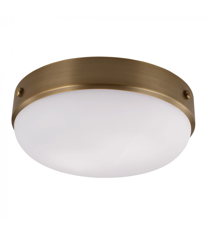Cadence 2 Light Flush Ceiling Light Dark Antique Brass E27-1