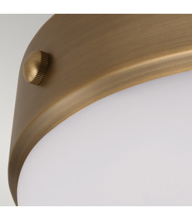 Cadence 2 Light Flush Ceiling Light Dark Antique Brass E27-2