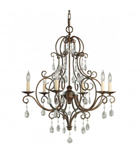 Feiss Chateau 6 Light Chandelier Mocha Bronze-1