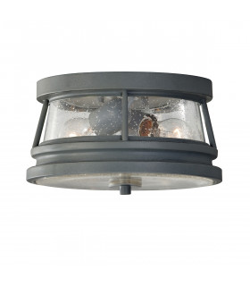Chelsea Harbor 2 Light Outdoor Flush Ceiling Light Storm Cloud IP44 E27-1
