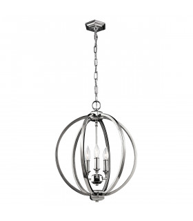 Corinne 3 Light Medium Spherical Ceiling Pendant Polished Nickel E14-1