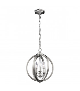Corinne 3 Light Small Spherical Ceiling Pendant Polished Nickel E14-1