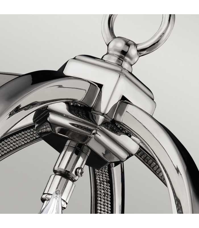 Corinne 3 Light Small Spherical Ceiling Pendant Polished Nickel E14-4