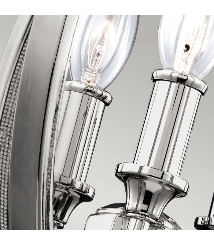 Corinne 3 Light Small Spherical Ceiling Pendant Polished Nickel E14-6