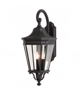Cotswold Lane 3 Light Outdoor Large Wall Lantern Black IP44 E14-1
