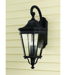 Cotswold Lane 3 Light Outdoor Large Wall Lantern Black IP44 E14-2