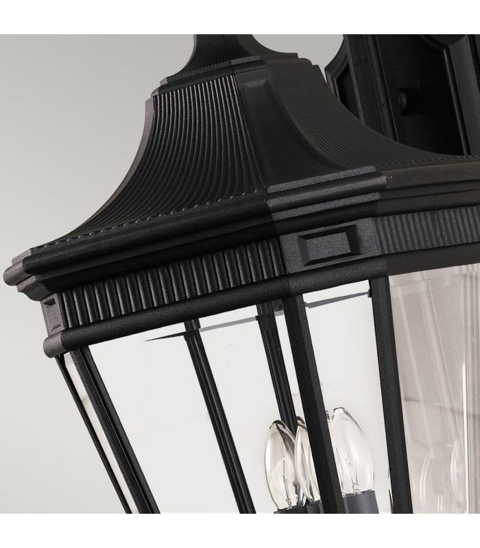 Cotswold Lane 3 Light Outdoor Large Wall Lantern Black IP44 E14-4