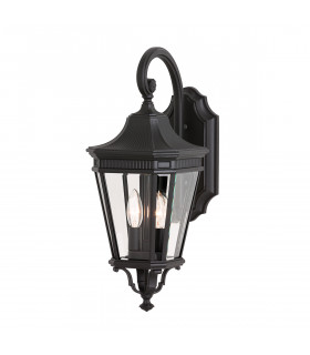 Cotswold Lane 2 Light Outdoor Medium Wall Lantern Light Black IP44 E14-1