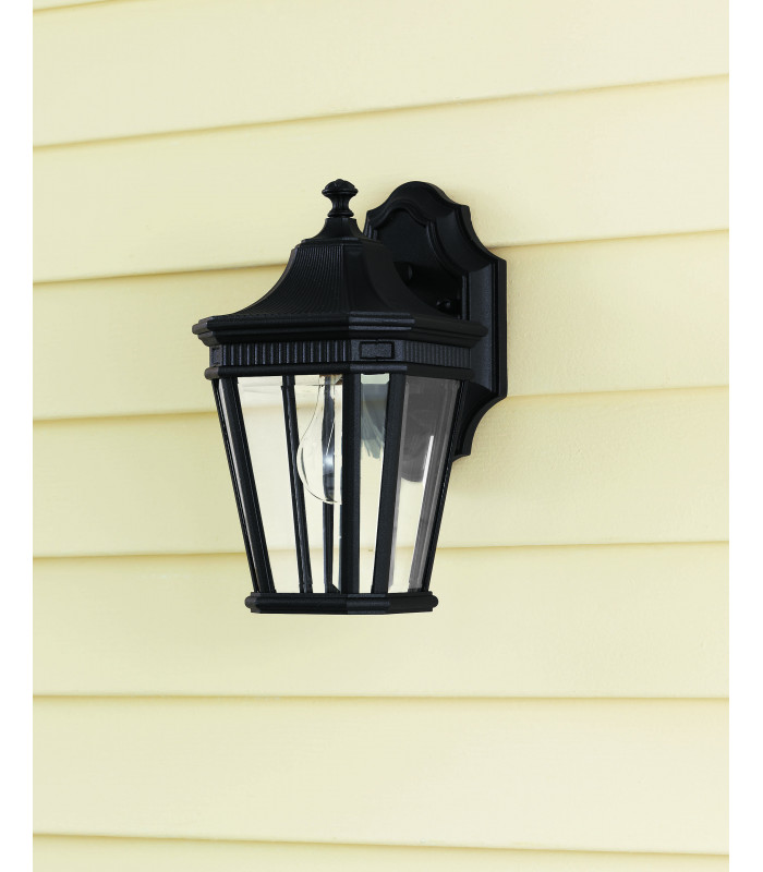 Cotswold Lane 1 Light Outdoor Small Wall Lantern Light Black IP44 E27-2