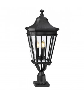 Cotswold Lane 3 Light Large Outdoor Pedestal Light Black IP44 E14-1