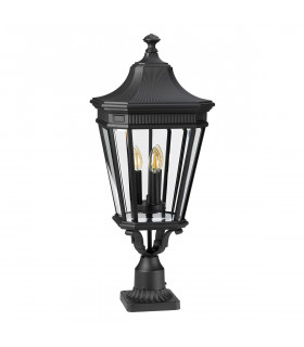 Cotswold Lane 3 Light Large Outdoor Pedestal Light Black IP44 E14-2
