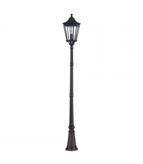 Cotswold Lane 3 Light Large Outdoor Post Lantern Black IP44 E14-1