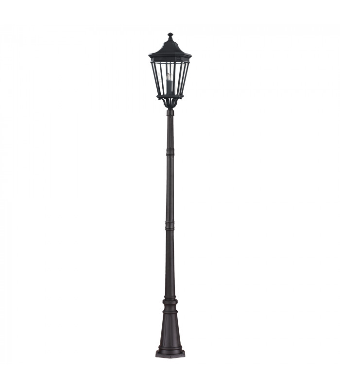 Cotswold Lane 3 Light Large Outdoor Post Lantern Black IP44 E14-1