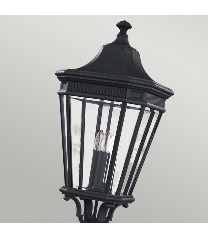 Cotswold Lane 3 Light Large Outdoor Post Lantern Black IP44 E14-2