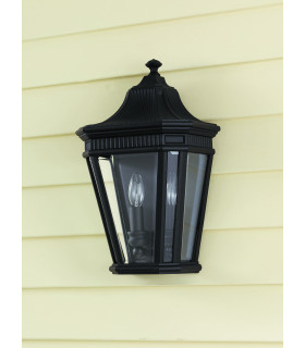 Cotswold Lane 2 Light Outdoor Wall Half Lantern Light Black IP44 E14-2