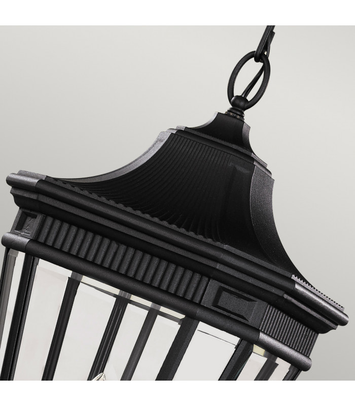Cotswold Lane 3 Light Large Outdoor Ceiling Chain Lantern Black E14-3