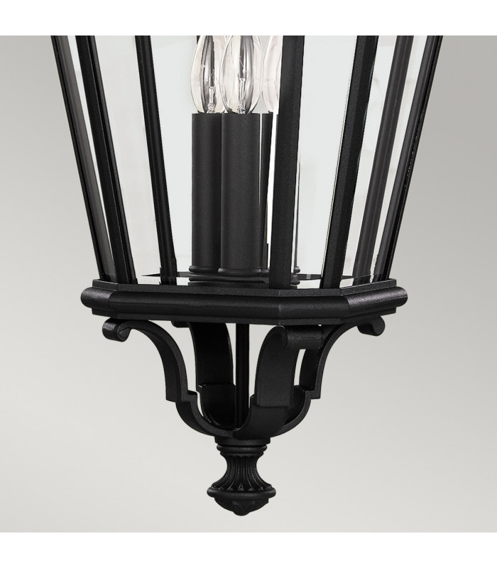 Cotswold Lane 3 Light Large Outdoor Ceiling Chain Lantern Black E14-5