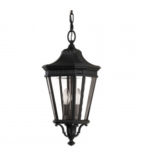 Cotswold Lane 2 Light Medium Outdoor Ceiling Chain Lantern Black E14-1
