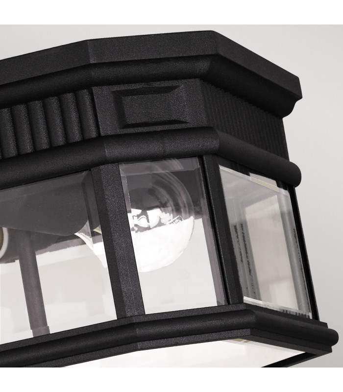Cotswold Lane 2 Light Outdoor Flush Ceiling Light Black IP44 E27-3