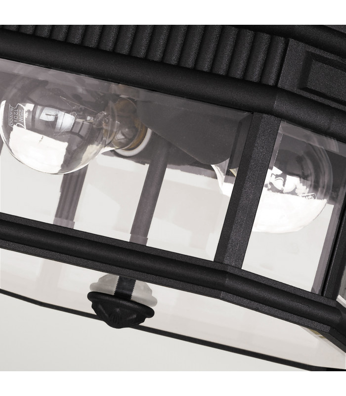 Cotswold Lane 2 Light Outdoor Flush Ceiling Light Black IP44 E27-4