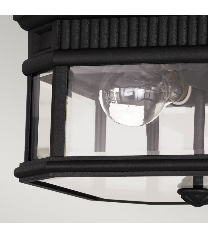 Cotswold Lane 2 Light Outdoor Flush Ceiling Light Black IP44 E27-5