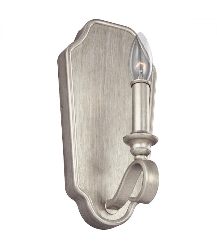Dewitt 1 Light Indoor Candle Wall Light Silver E14-1