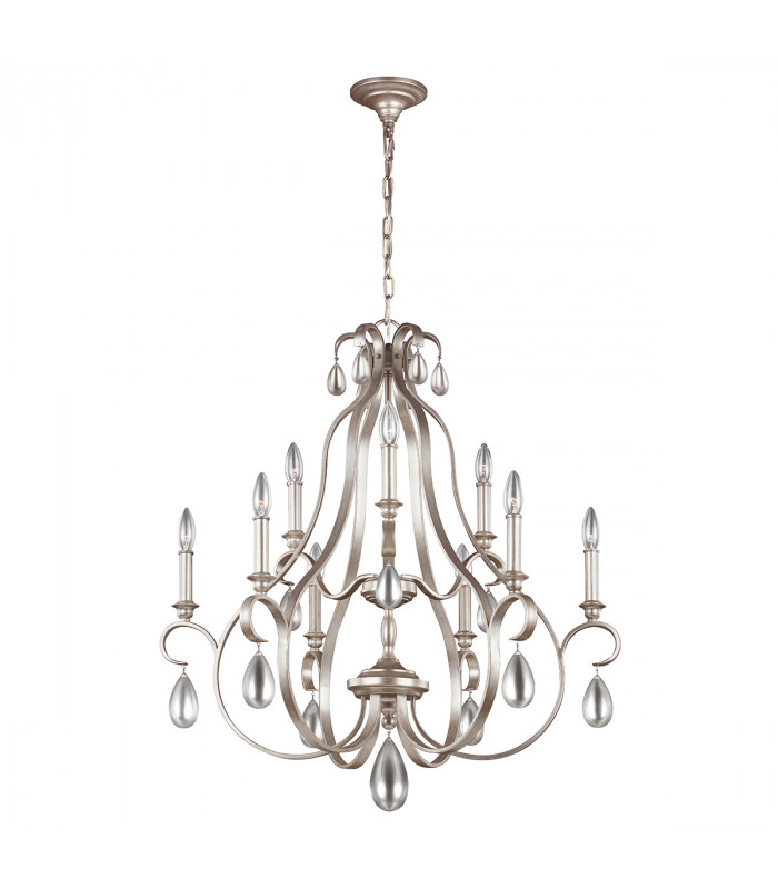 Dewitt 9 Light Chandelier Silver Finish E14-1