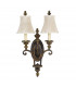 Drawing Room 2 Light Indoor Candle Wall Light Walnut E27-1