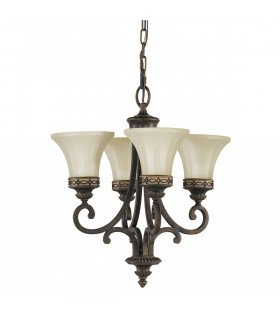 Drawing Room Multi Arm Chandelier 4 Light Walnut Finish E27-1