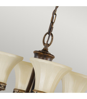 Drawing Room Multi Arm Chandelier 4 Light Walnut Finish E27-2