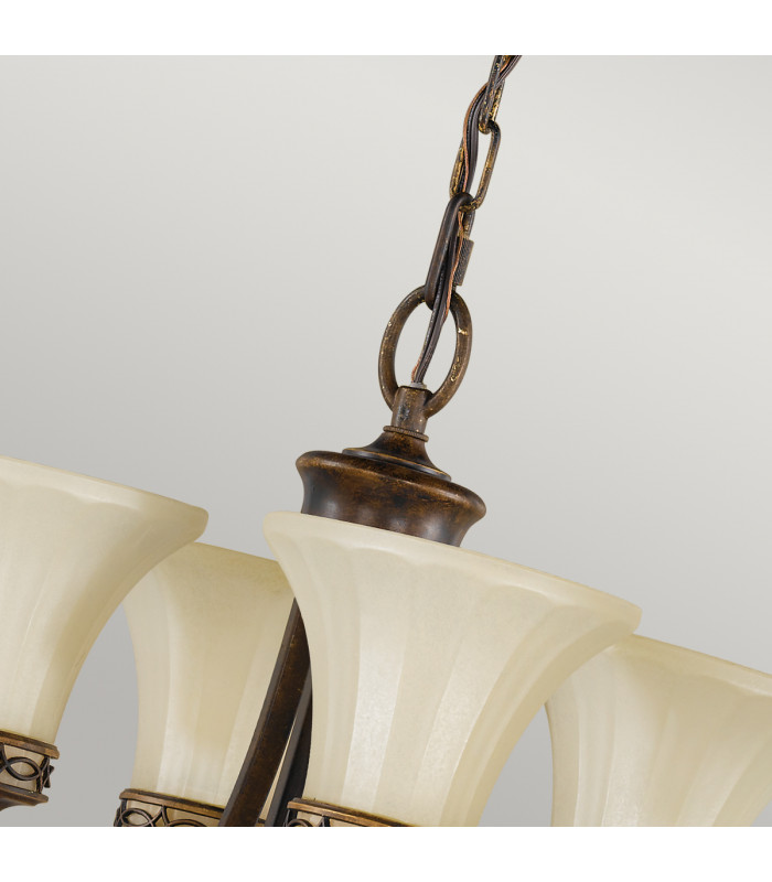 Drawing Room Multi Arm Chandelier 4 Light Walnut Finish E27-2