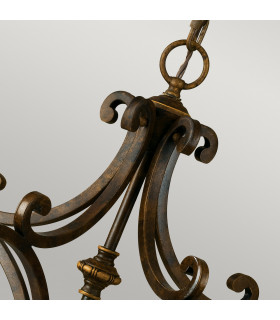 Drawing Room 5 Light Multi Arm Chandelier Walnut Finish E27-2