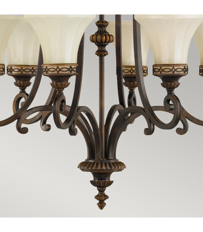 Drawing Room 6 Light Multi Arm Chandelier Walnut Finish E27-4