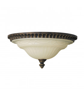 Drawing Room 2 Light Flush Ceiling Light Walnut E27-1