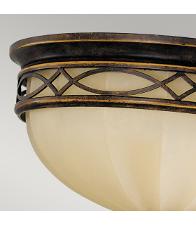 Drawing Room 3 Light Flush Ceiling Light Walnut E27-2