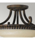 Drawing Room 2 Light Ceiling Semi Flush Light Walnut E27-2