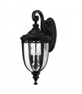 English Bridle 3 Light Outdoor Large Wall Lantern Light Black IP44 E14-1