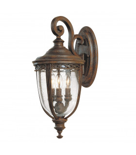 English Bridle 3 Light Outdoor Medium Wall Lantern Light British Bronze IP44 E14-1