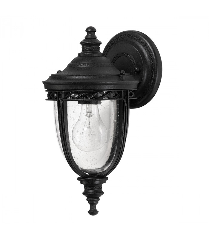 English Bridle 1 Light Outdoor Small Wall Lantern Light Black IP44 E27-1