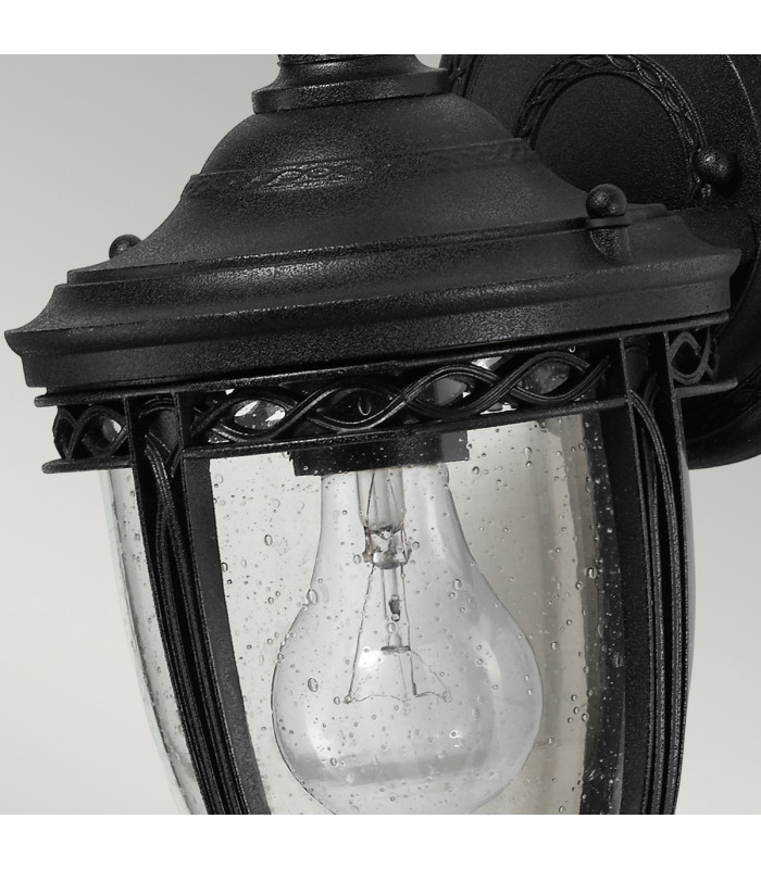 English Bridle 1 Light Outdoor Small Wall Lantern Light Black IP44 E27-3