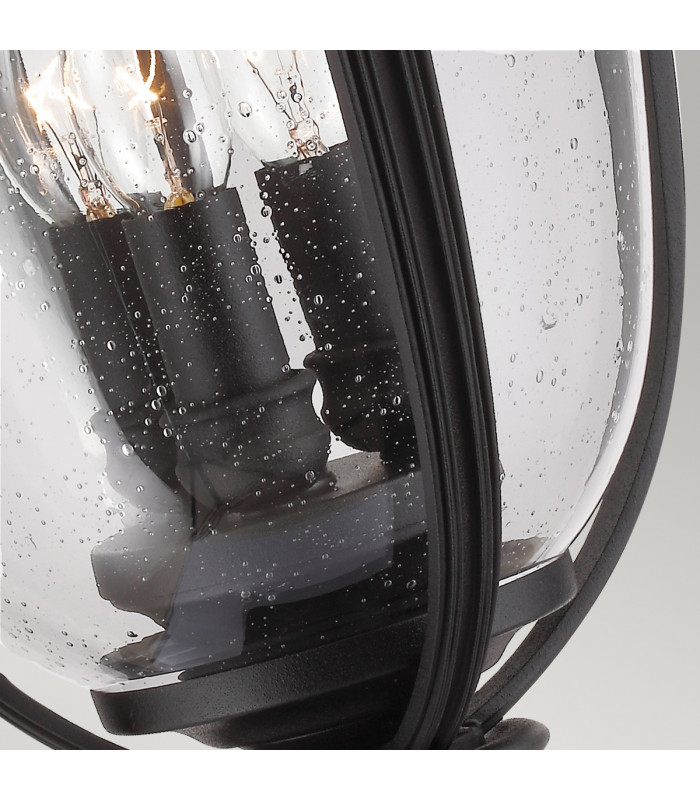 English Bridle 3 Light Large Outdoor Pedestal Light Black IP44 E14-4