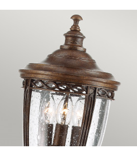 English Bridle 3 Light Medium Outdoor Bollard Light British Bronze IP44 E14-2